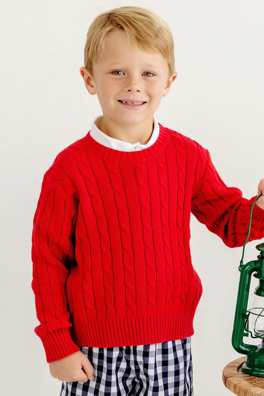 Crawford Crew Sweater- Red