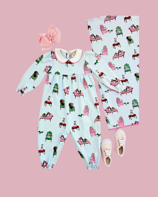 Britt Romper- Pawrecious Hot Pink