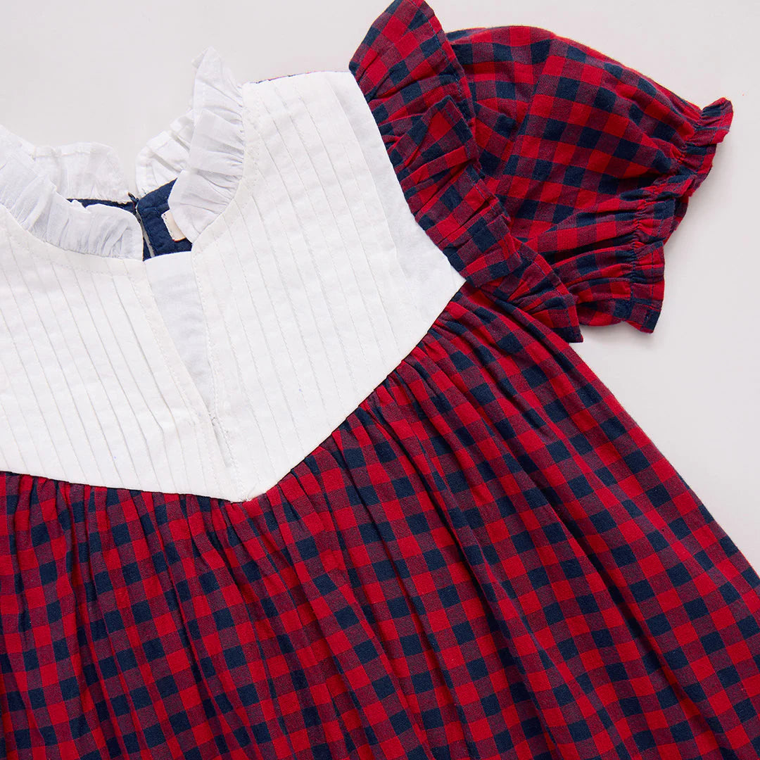 Imogen Dress - Red Blue Check