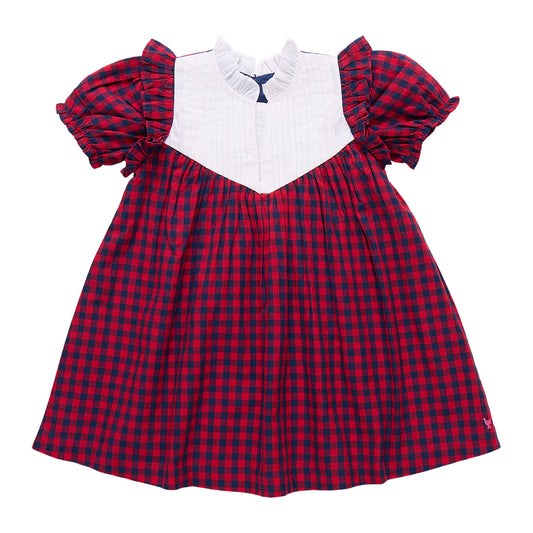 Imogen Dress - Red Blue Check
