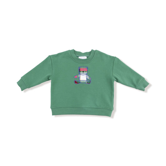 Holiday Plaid Sweatshirt - Green Plaid Bear