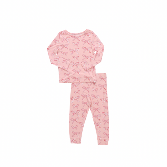 Pj Set - Candy Cane Bows