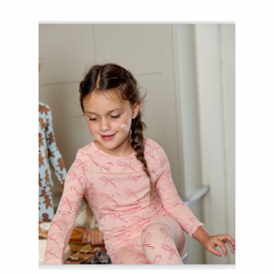 Pj Set - Candy Cane Bows