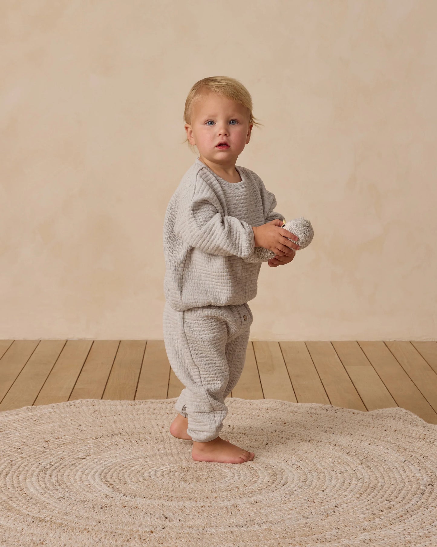 QM Textured Sweat Set- Frost