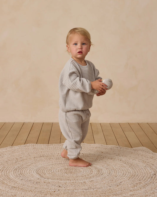 QM Textured Sweat Set- Frost