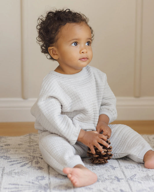 QM Textured Sweat Set- Frost