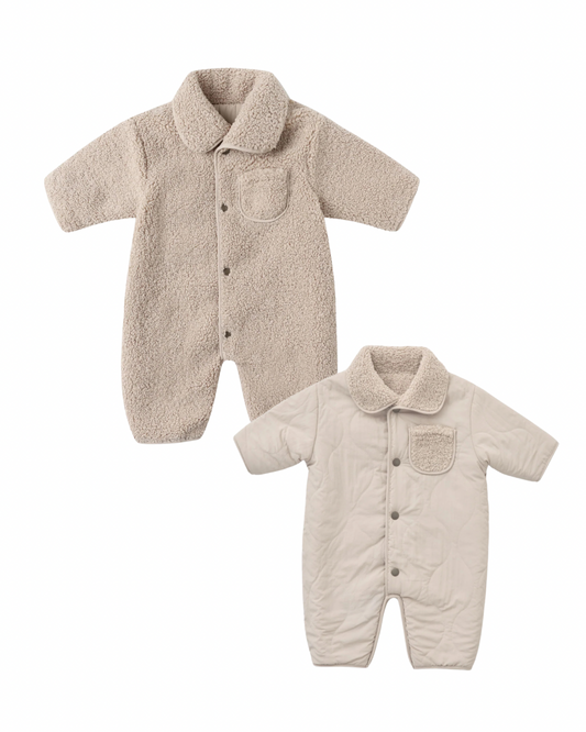 Reversible Shearling Jumpsuit- Oat