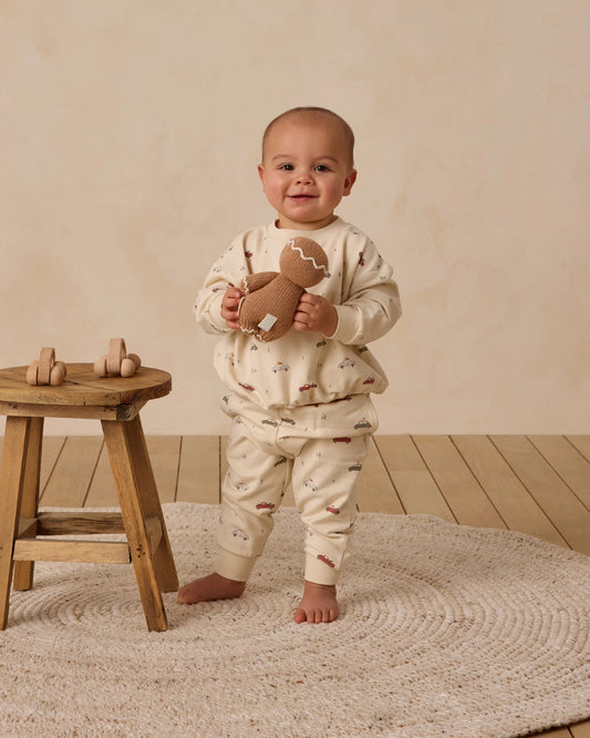 QM Relaxed Sweat Set- Natural Cars
