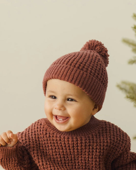 QM Knit Beanie - Cranberry