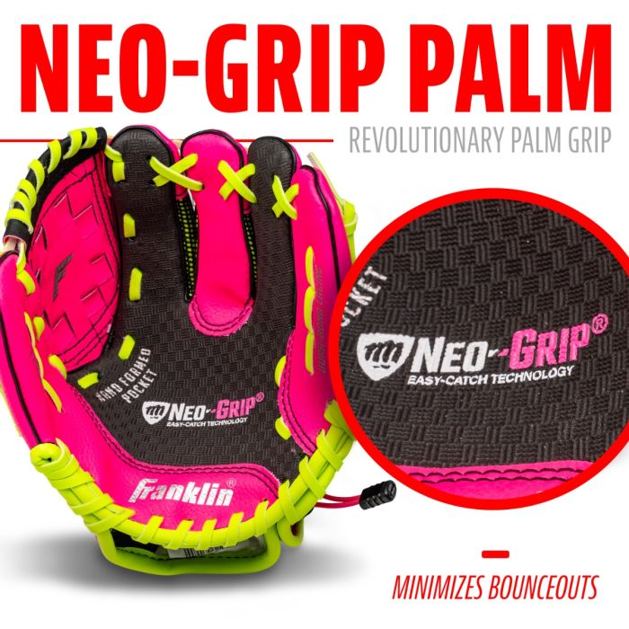 Neo Grip 9" Gloves right Hand Throw pink/blk/yl