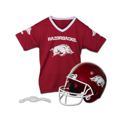 College Football Helmet & Jersey- 3pc Arkansas