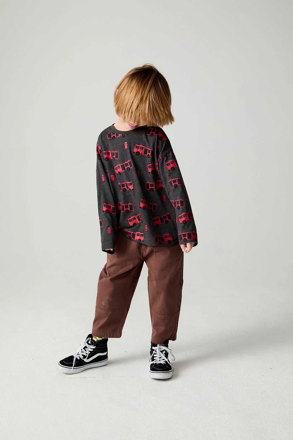 Vintage Black Tee- Firetrucks