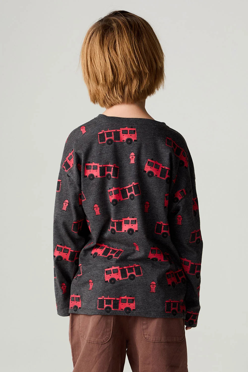Vintage Black Tee- Firetrucks