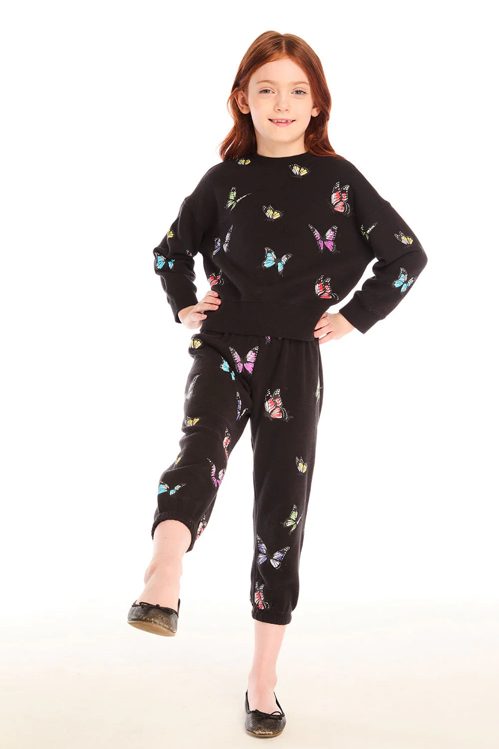 Slouchy Pant- Black Butterfly