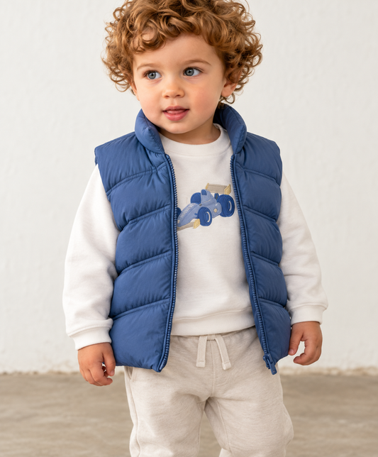 Car Sweat Vest Set- Blue