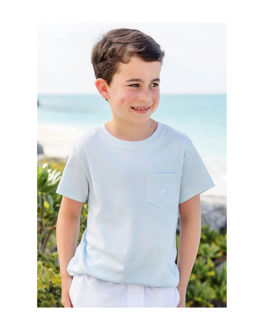 Carter Crewneck Pocket- Buckhead Blue/White