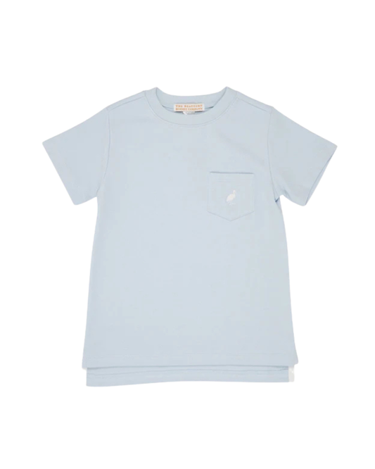 Carter Crewneck Pocket- Buckhead Blue/White