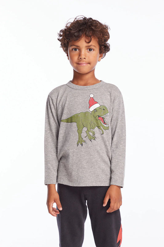 Dino Santa Tee - Grey