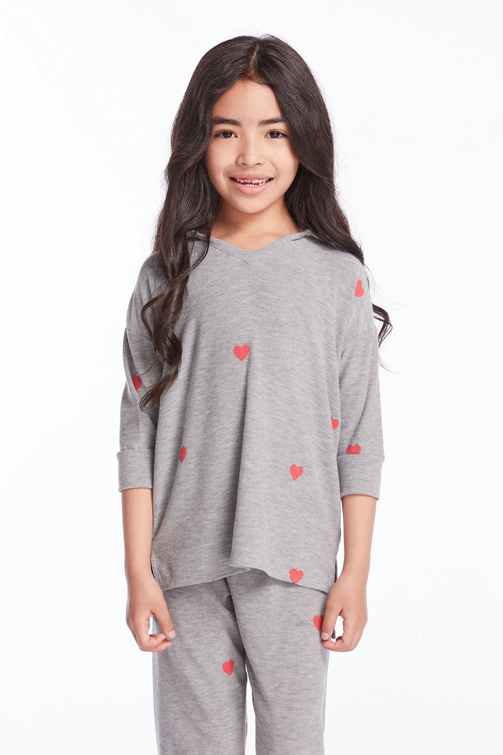 Tiny Hearts Pullover - Heather Grey