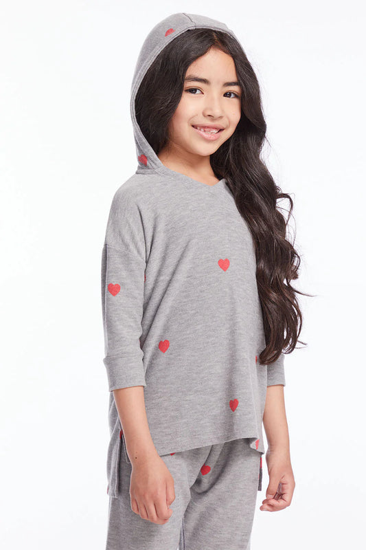 Tiny Hearts Pullover - Heather Grey