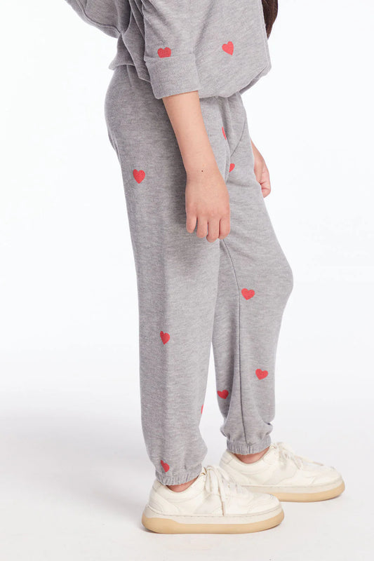 Tiny Hearts Sweatpant - Heather Grey