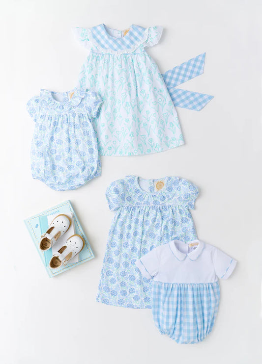 Ramona Ruffle Dress- Hydrangeas