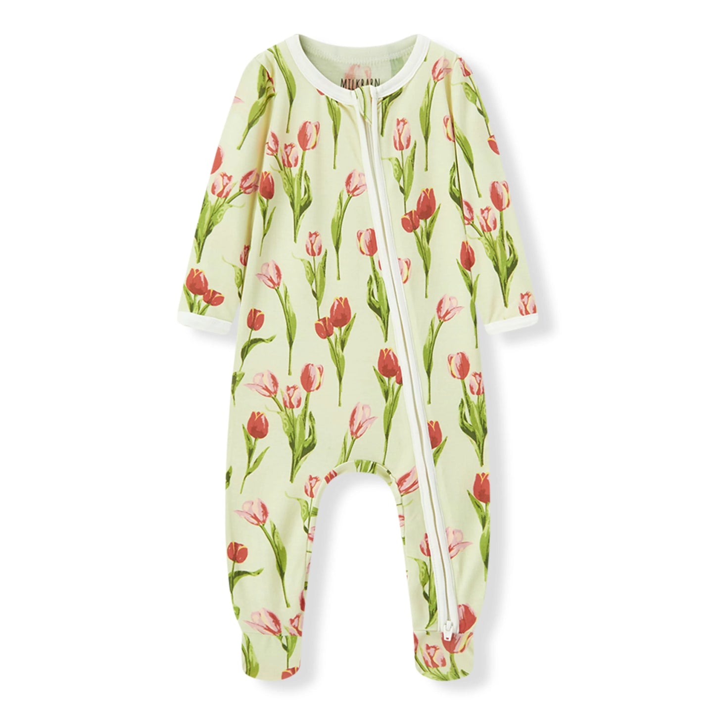 MB Zipper Footed Romper - Tulip