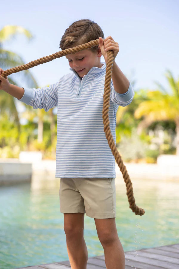 Hayword Half-Zip- Blue Stripe