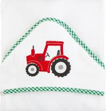 Tractor Applique Hooded Towel