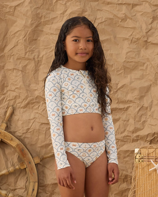 Crop Rashguard Set- Nautical