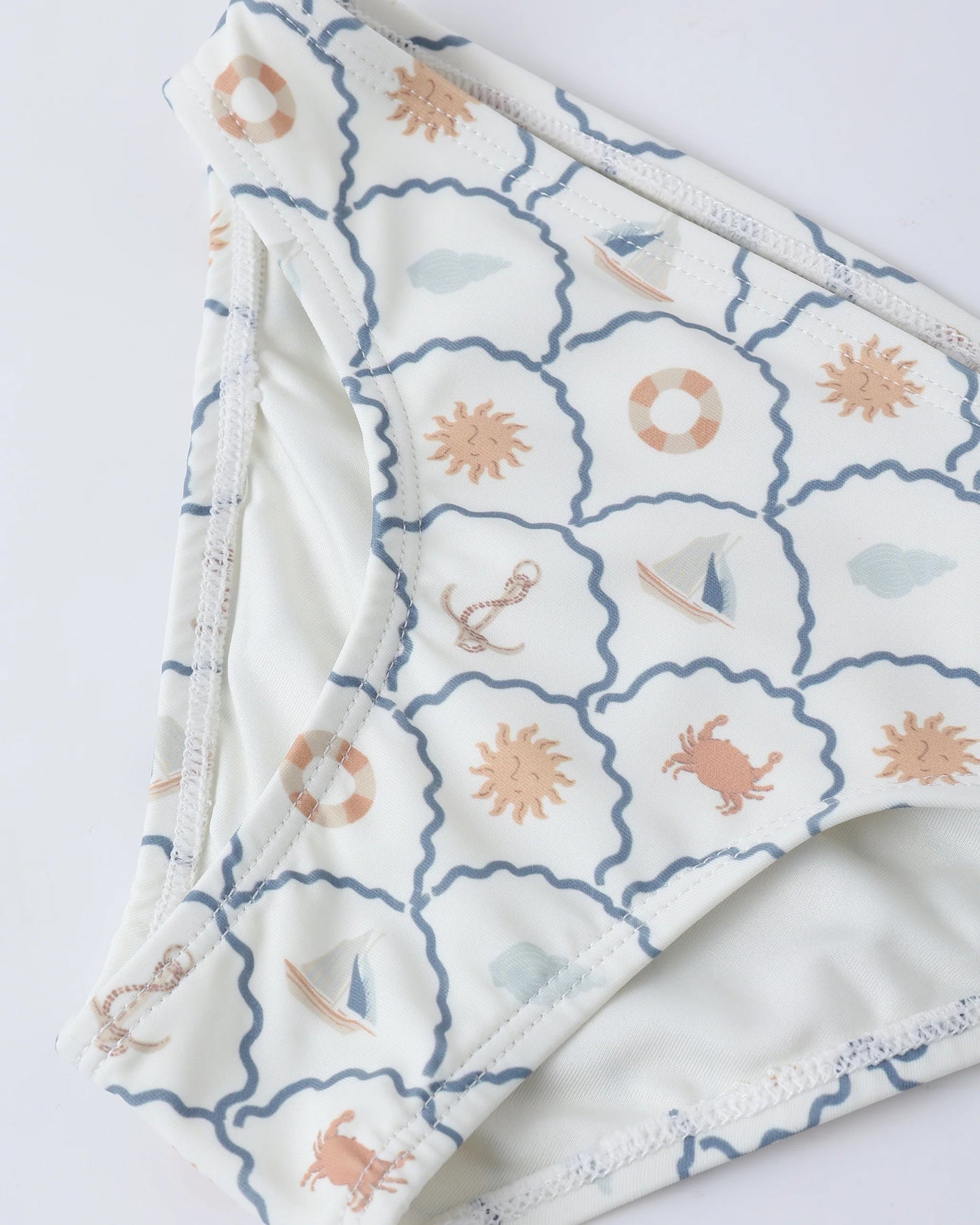Crop Rashguard Set- Nautical