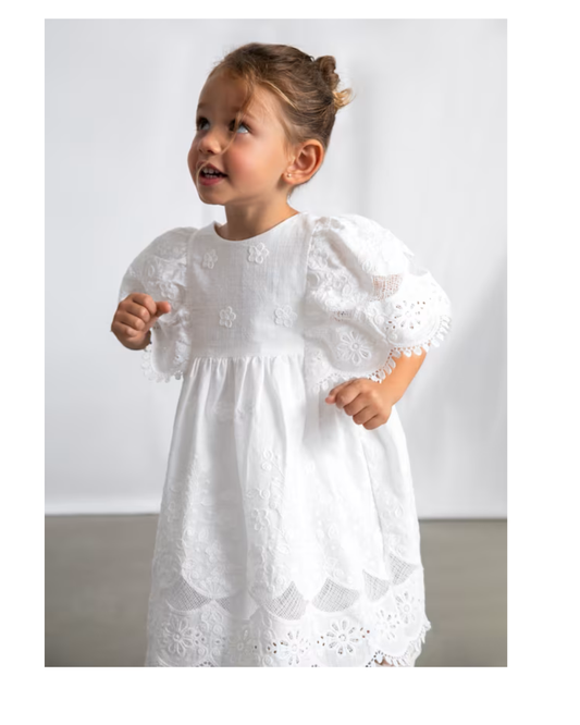 Cotton Dress- White 3923
