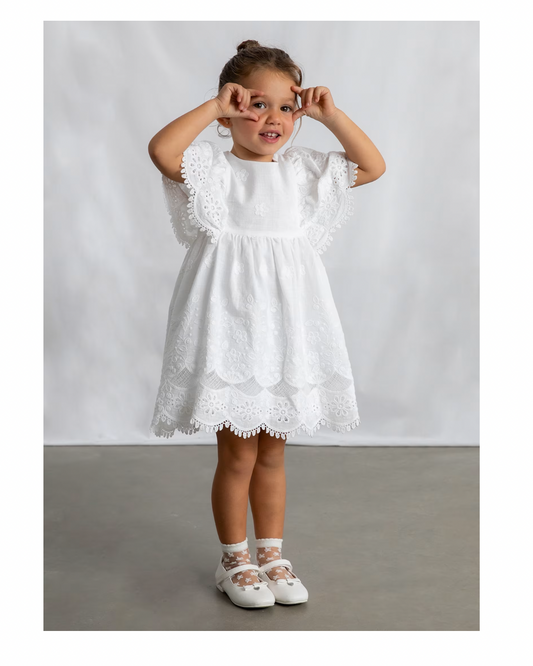Cotton Dress- White 3923