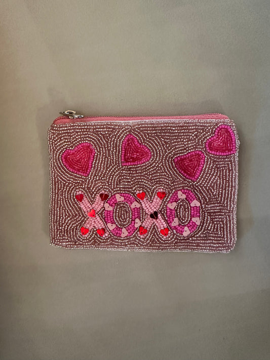 XOXO Beaded Coin Purse