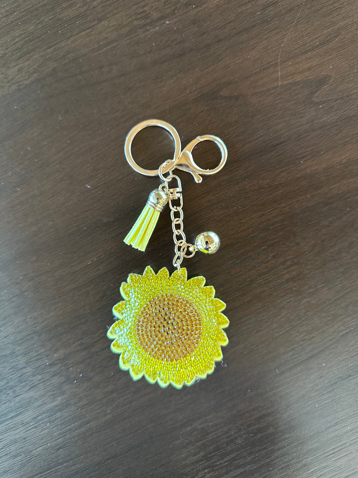 Sunflower Beaded Keychain