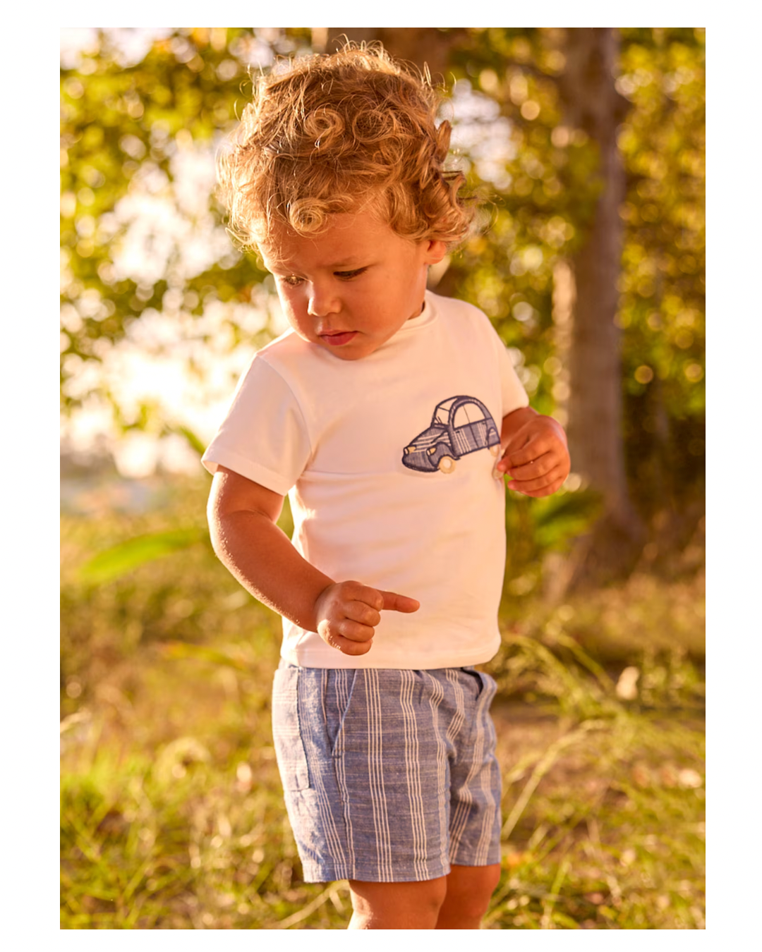 Car Bermuda Short Set- Blue 1227