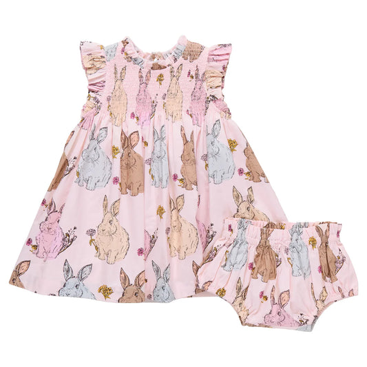 Baby Stevie Dress- Vintage Bunnies