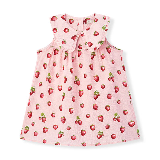 MB Ruffle Collar Dress- Strawberry