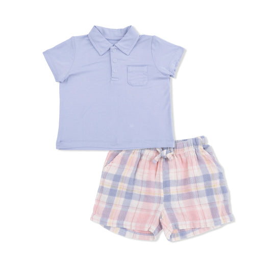 AD Polo & Short - Dusty Plaid