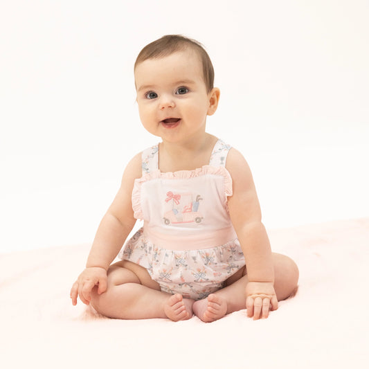 AD Ruffle Bubble - Pink Golf Trellis