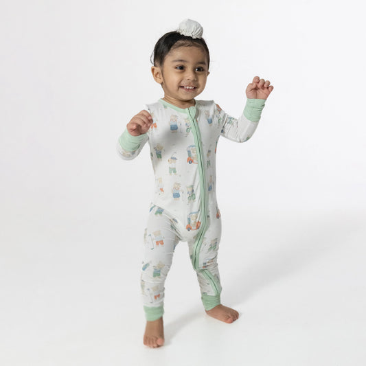 AD Convertible Romper- Golfing Teddy Bears