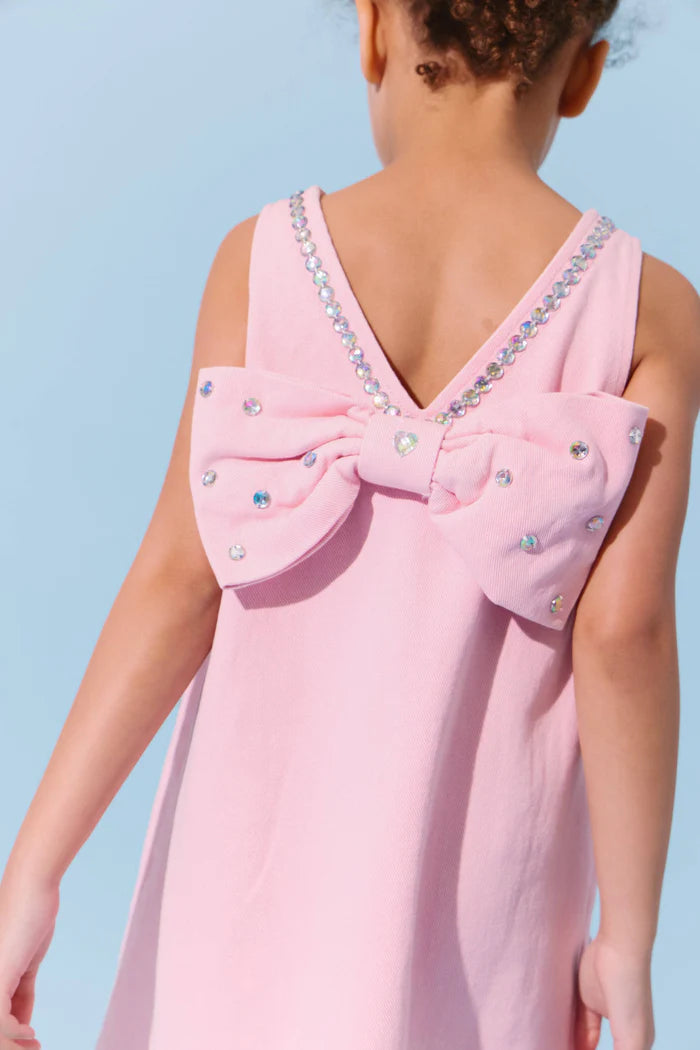 Pink Crystal Denim Dress