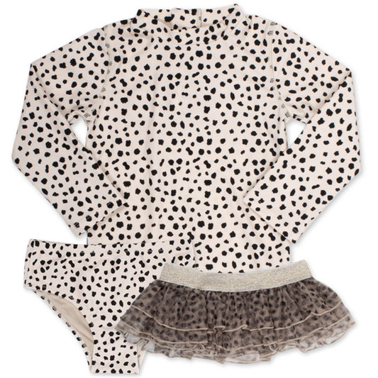 Rashguard Set w/Tutu - Dalmation Leopard