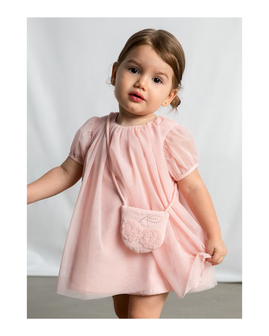 Tulle Dress w/Bag- Peony