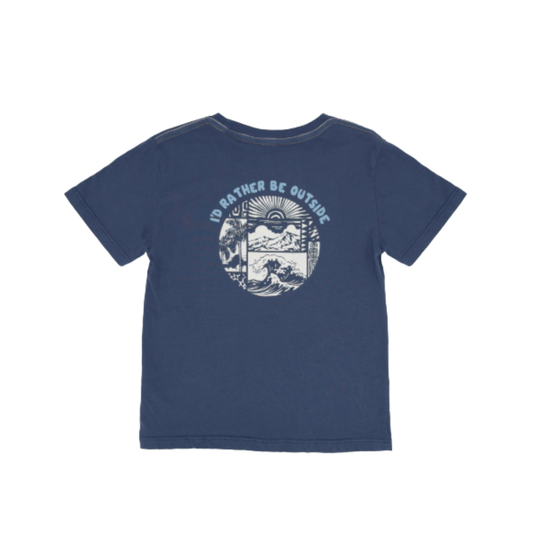 Vintage Tee- Navy Rather Be Outdoors