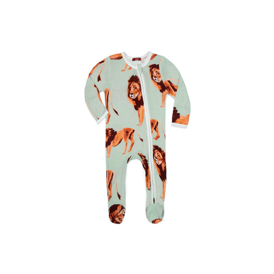 MB Zipper Footed Romper - Lion