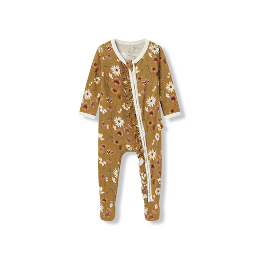 MB Ruffle Zip Footie - Wildflower