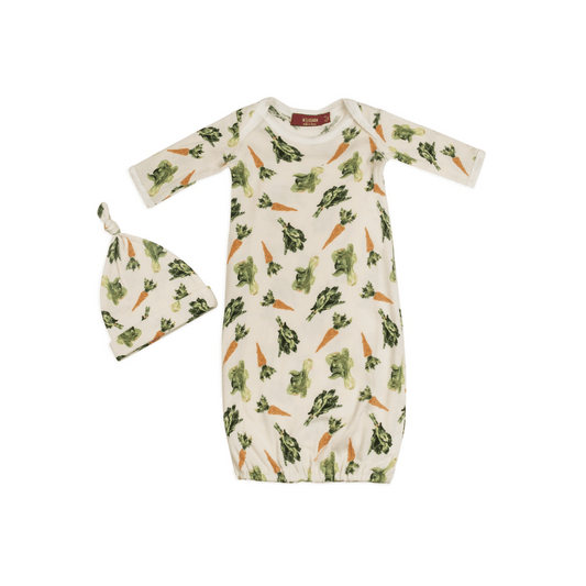 MB NB Gown/Hat Set - Fresh Veggies