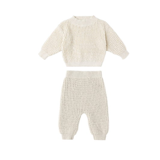 Chunky Knit Sweater Set- Natural