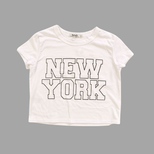 New York Boxy Tee - White